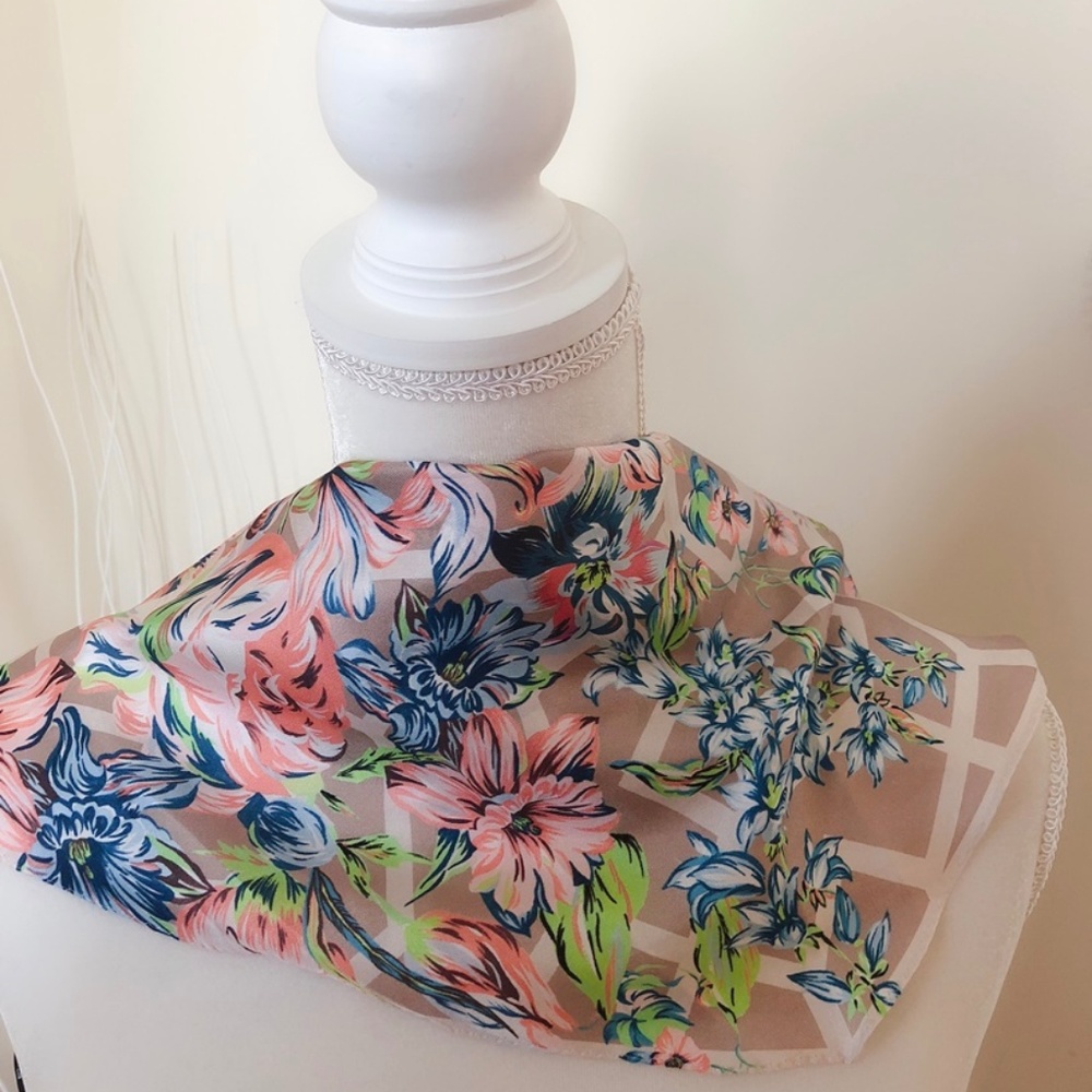 2 for $10 ECHO SILK ADELAIDE FLORAL DIAMOND SCARF